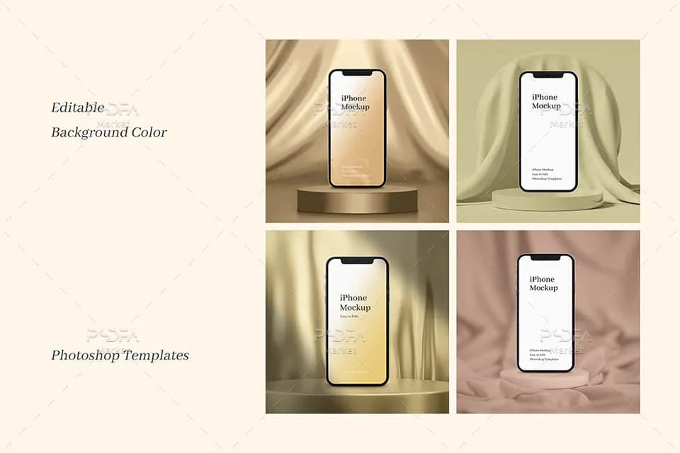 4 موکاپ موبایل iPhone Xs در حالات مختلف — تصویر ۳