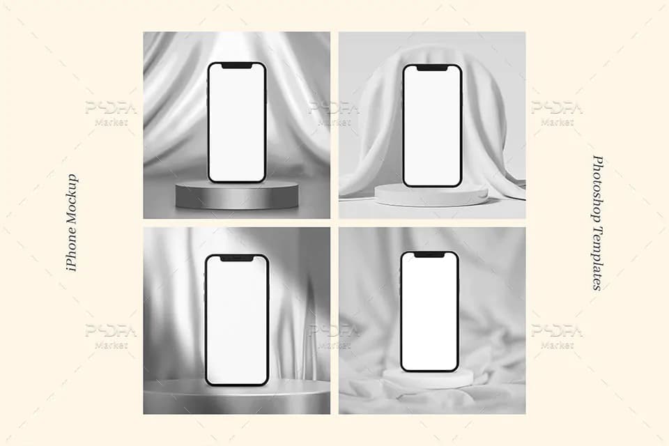 4 موکاپ موبایل iPhone Xs در حالات مختلف — تصویر ۲