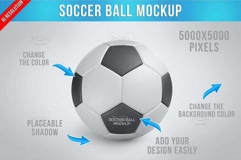 موکاپ توپ فوتبال Soccer Ball Mockup