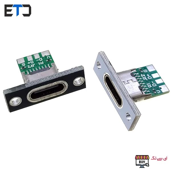 سوکت مادگی USB Type-C 3.1 رو پنلی فلزی 4 پین