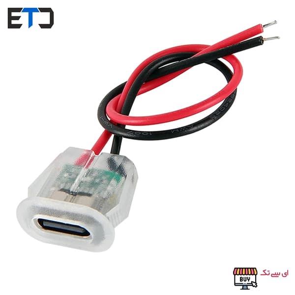 کانکتور مادگی Type-C چراغ دار شفاف