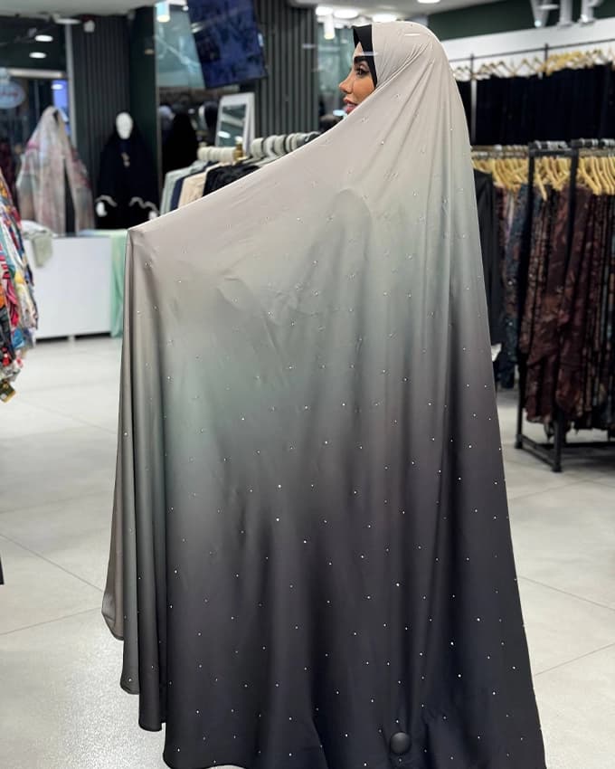 چادر رنگی سیلک ابرنگی نگین دار 5