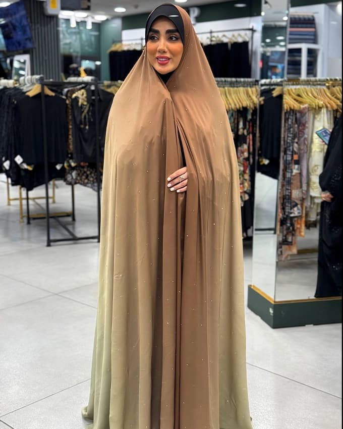 چادر رنگی سیلک ابرنگی نگین دار 2