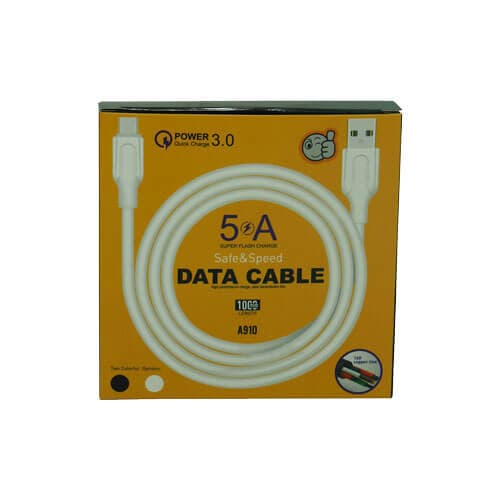 کابل Micro سوپر فست شارژ پکدار A910 اورجینال (بیشتر سفید)