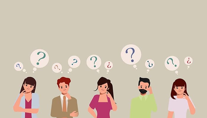 وکتور مجموعه کاراکتر مرد و زن جوان با مفهوم فکر کردن