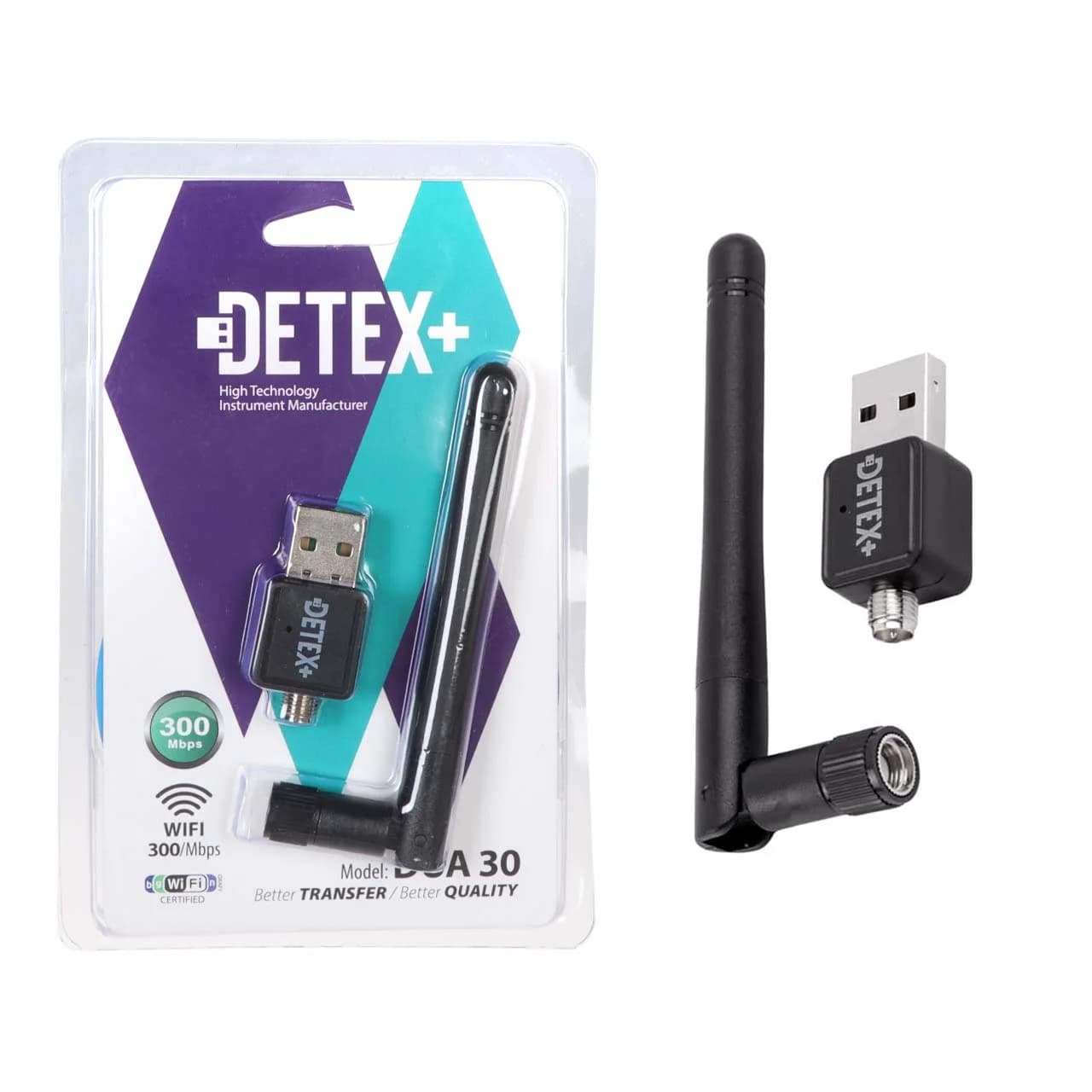 دانگل وای فای آنتن دار +DETEX مدل DUA 30 – مشکی