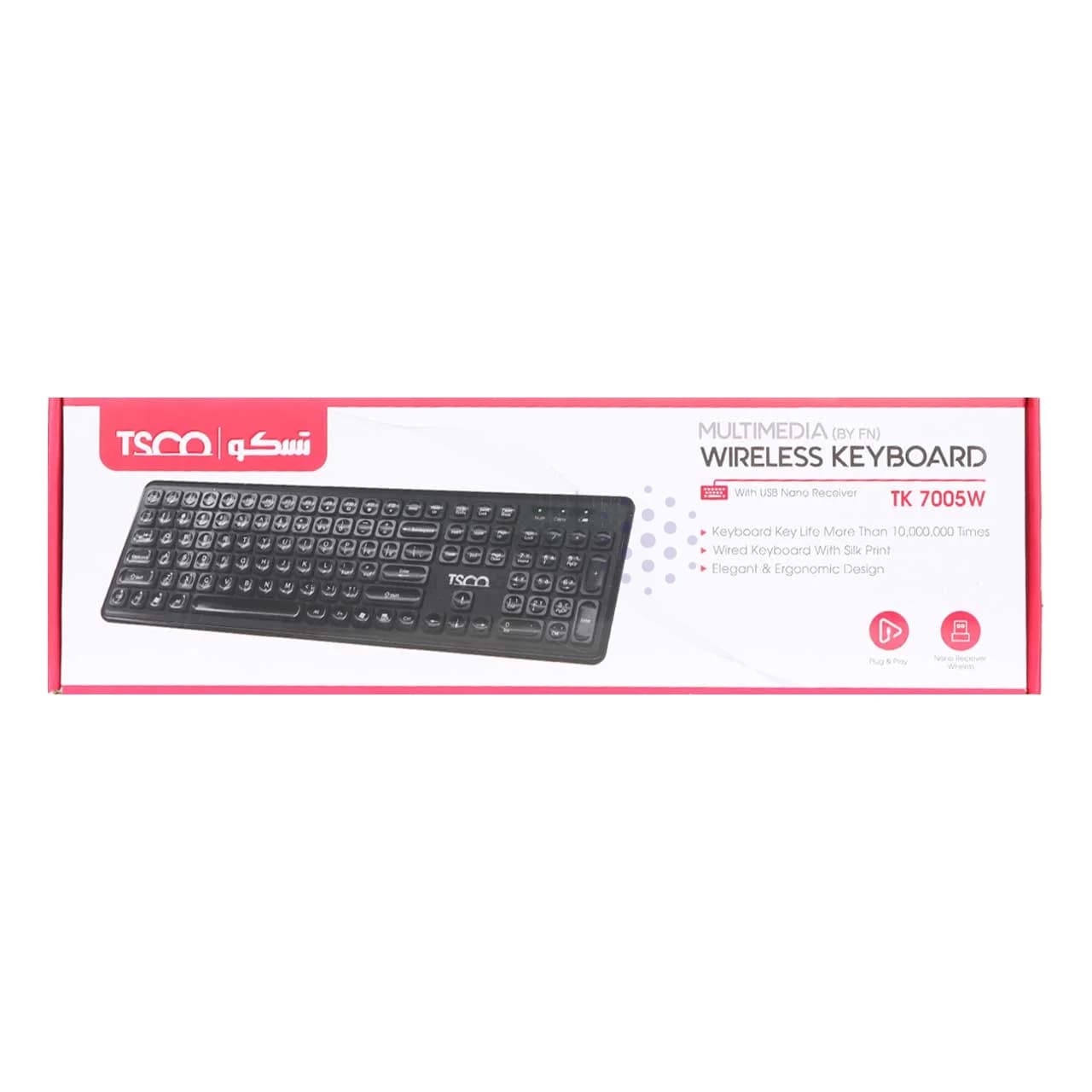 کیبورد بی سیم TSCO مدل TK-7005W – مشکی — تصویر ۸