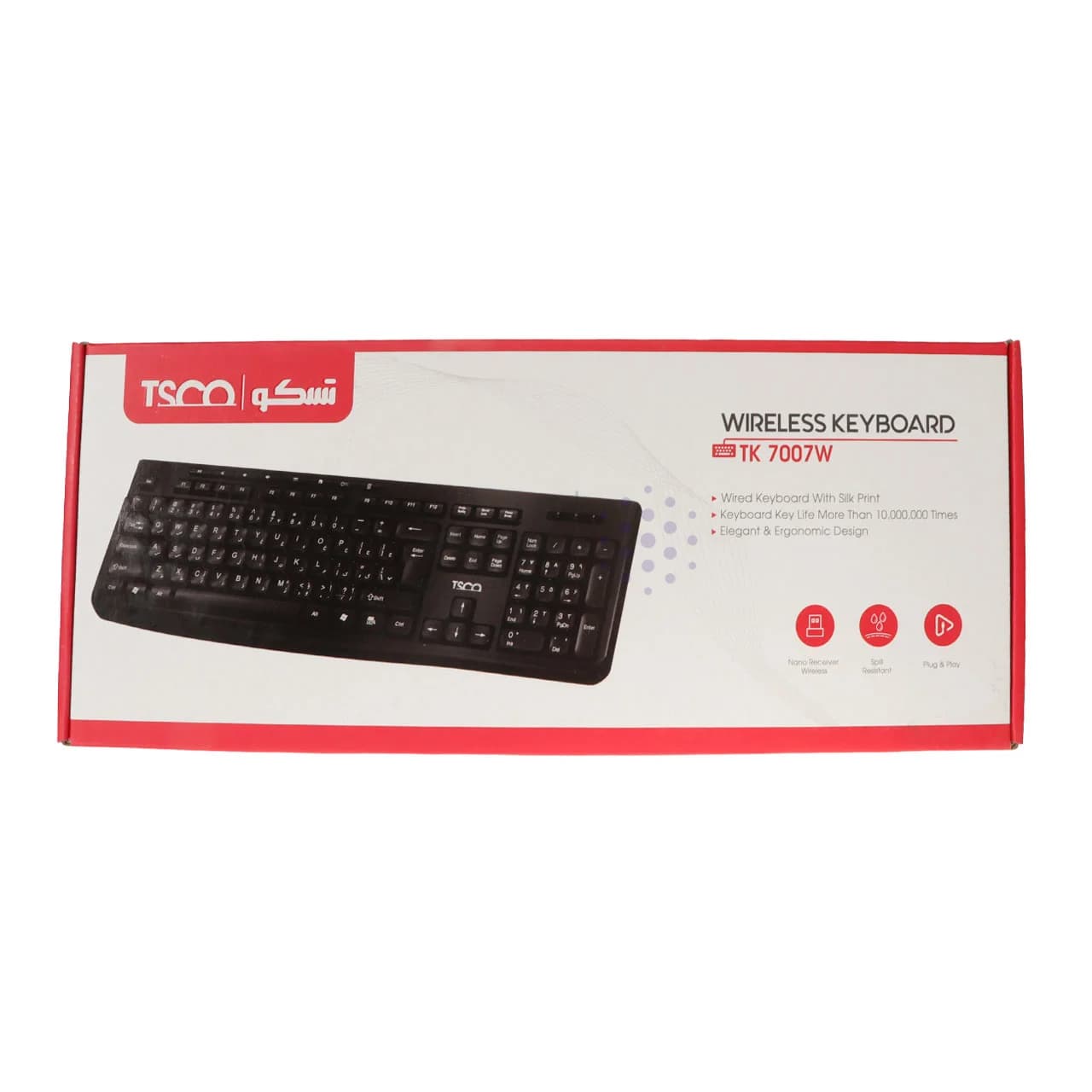 کیبورد بی سیم TSCO مدل TK 7007W – مشکی — تصویر ۵