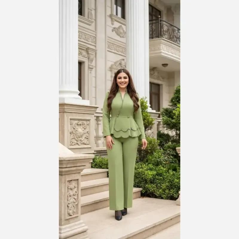 کت شلوار زنانه جنس مازراتی رنگبندی متنوع سایز 36 تا 46 — تصویر ۵