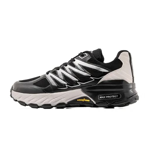 کفش مردانه اسپرت چرم مصنوعی مشکی طوسی Skechers