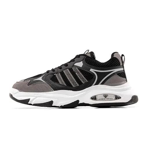 کفش مردانه اسپرت چرم مصنوعی مشکی سفید Adidas