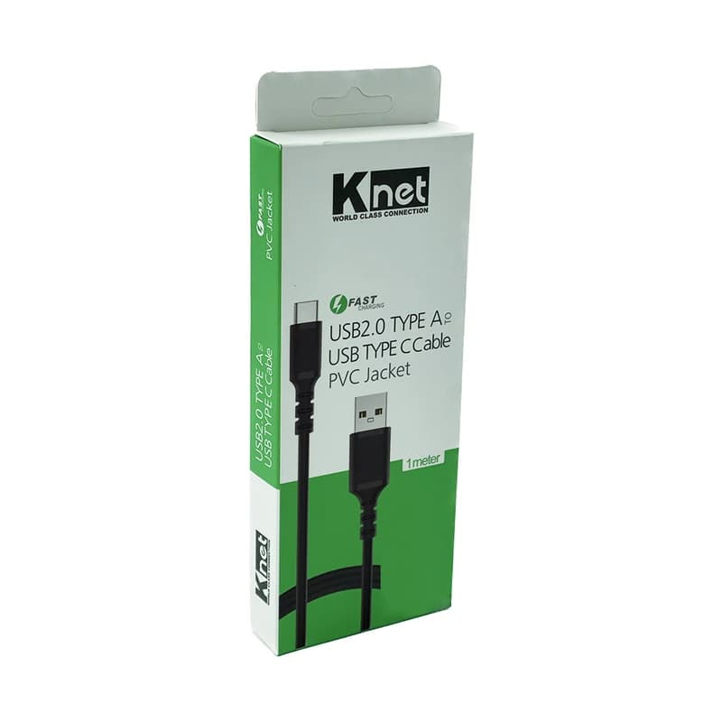 کابل شارژ تایپ سی کی نت مدل K-NET K-CUC02010 TYPE-C طول 1 متر