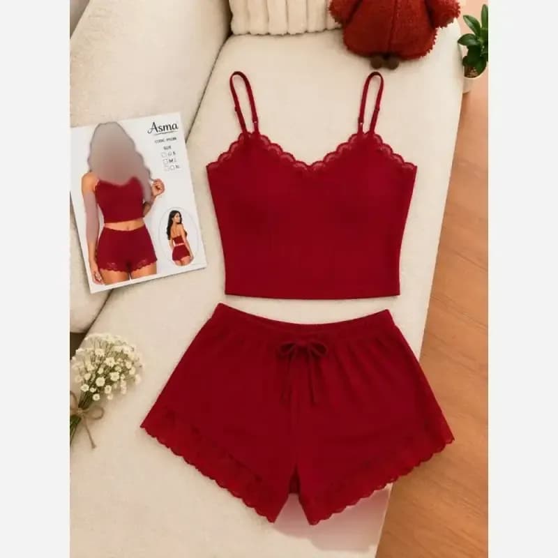 ست نیم تنه و شورتک کبریتی زنانه — تصویر ۵