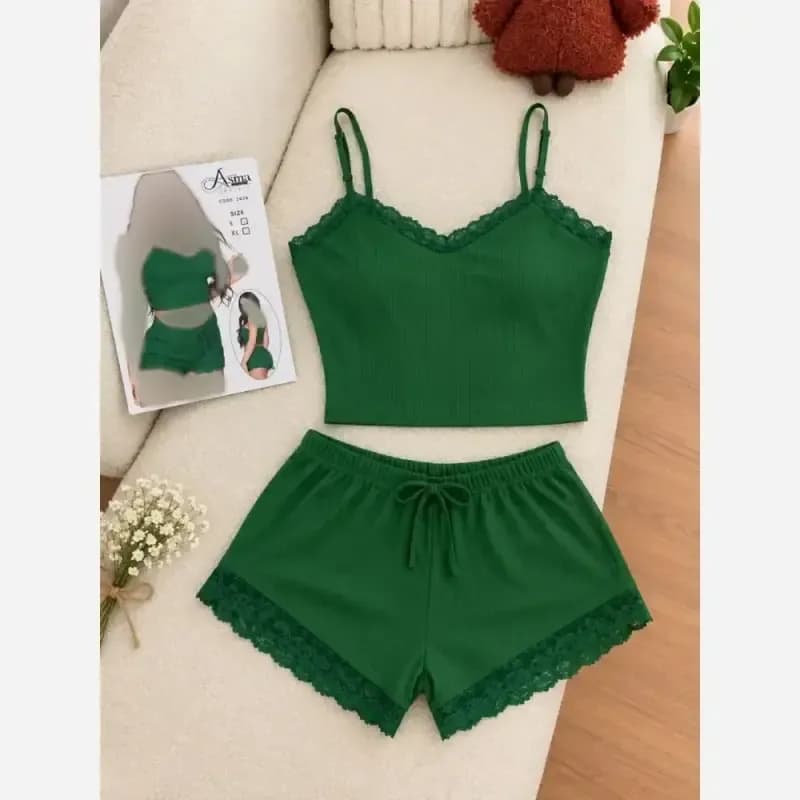 ست نیم تنه و شورتک کبریتی زنانه — تصویر ۳