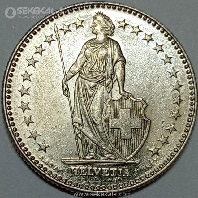 سکه 2 فرانک سوئیس 1986 (کیفیت AU)