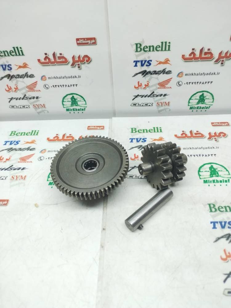 دنده 2 دو قلو استارت موتور هوندا 200 و تریل 200 (دنده کوچک 16 و 17 دندانه) (دنده بزرگ 17 و 60 دانه)
