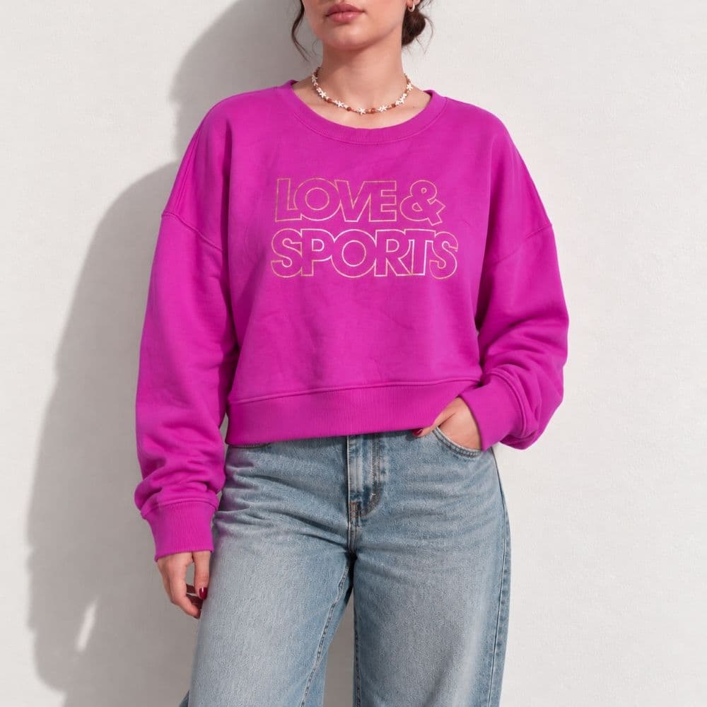 کراپ دورس سه نخ توکرک صورتی خارجی Love & Sports سایز 42 تا 44 کد 3476 — تصویر ۳