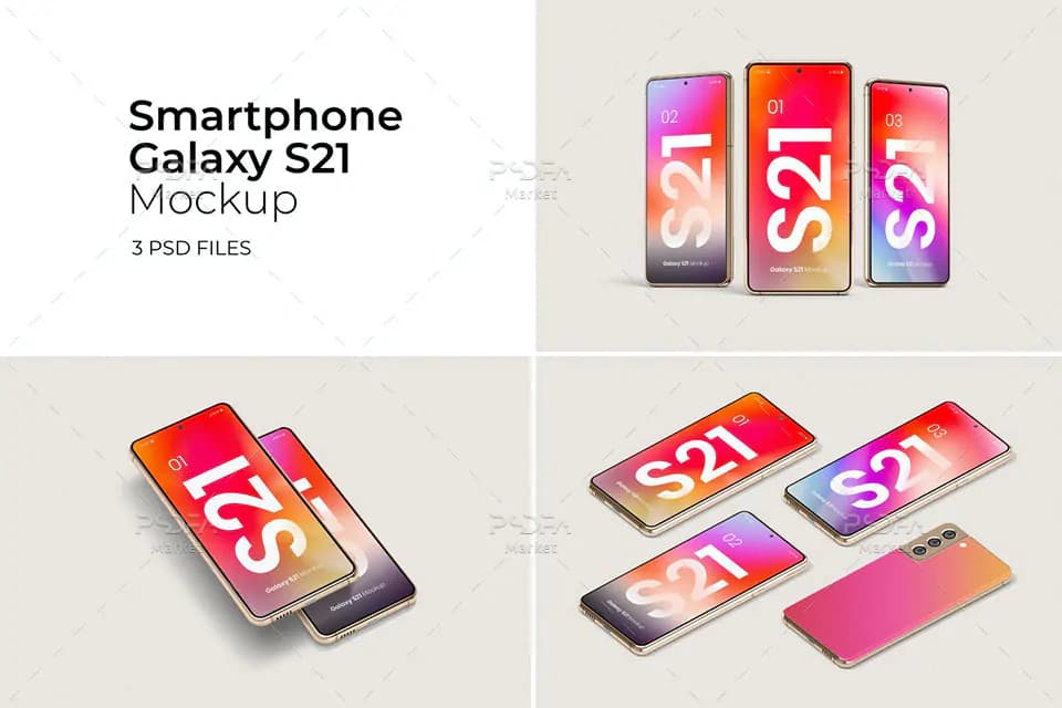 موکاپ اسمارت فون Galaxy S21 سامسونگ