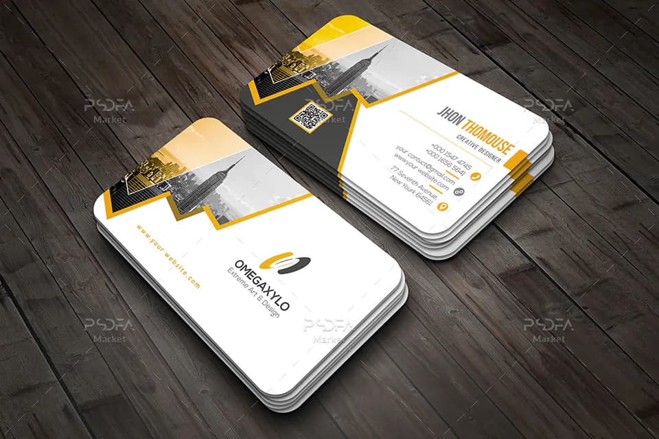 طرح کارت ویزیت کسب و کار شرکتی لایه باز PSD
