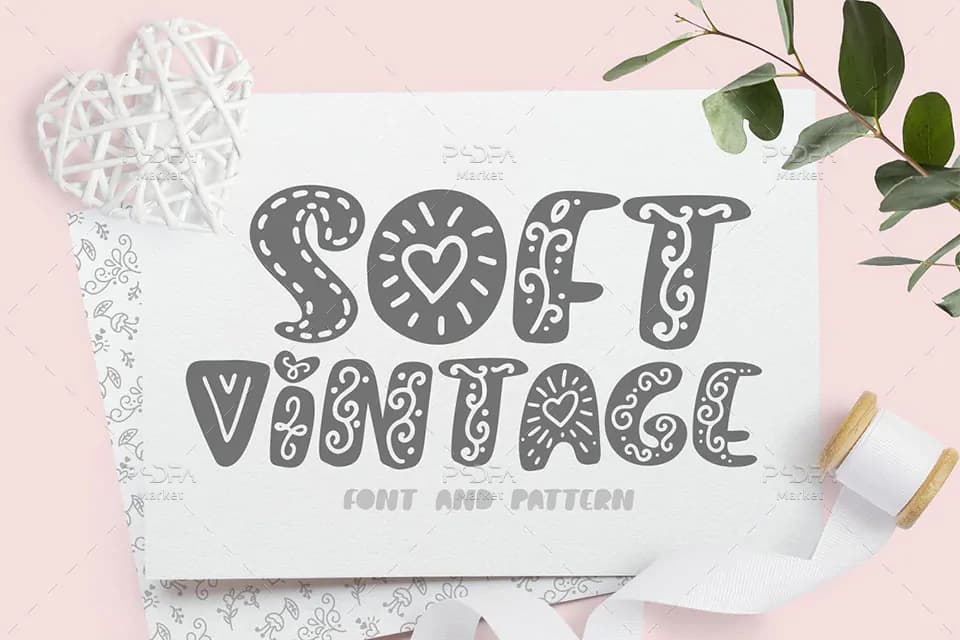 فونت تزئینی و دکوراتیو Soft Vintage با 6 پترن