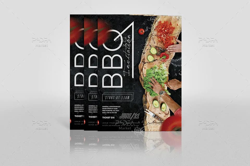 طرح لایه باز تراکت BBQ برای فتوشاپ