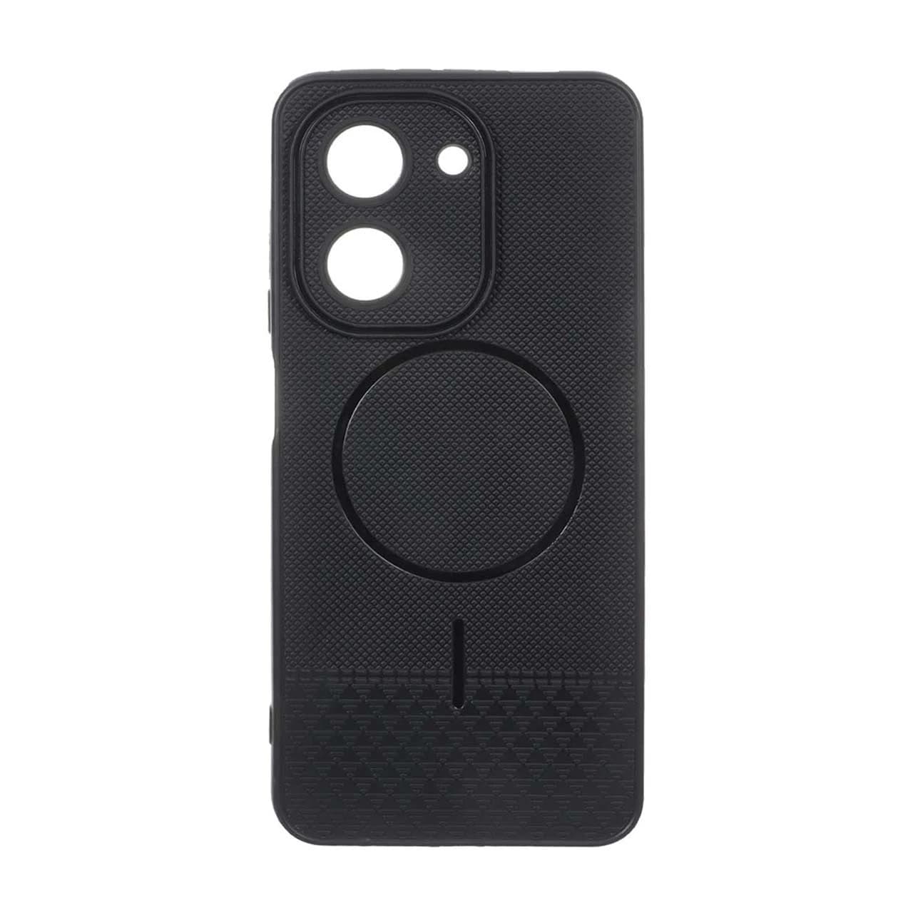 قاب شطرنجی طرح مگ سیف محافظ لنزدار Xiaomi Redmi A5 / Poco C71 – مشکی
