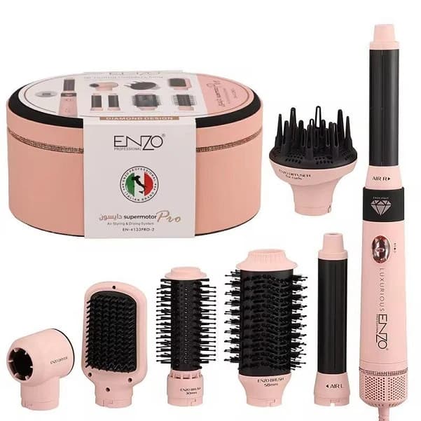 سشوار چرخشی پروفیشینال انزو ENZO طرح دایسون مدل EN-4133 Pro ( رنگ صورتی )