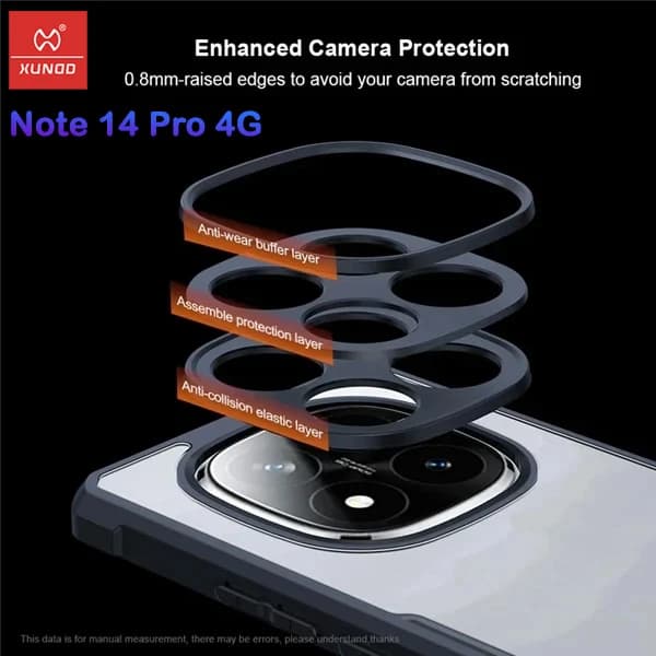 کریستال شیلد شفاف Xiaomi Redmi Note 14 Pro 4G مارک XUNDD سری Beatle — تصویر ۶