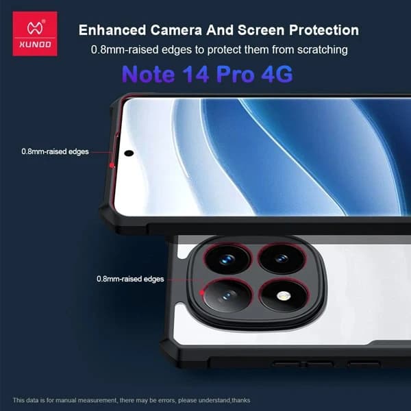 کریستال شیلد شفاف Xiaomi Redmi Note 14 Pro 4G مارک XUNDD سری Beatle — تصویر ۸