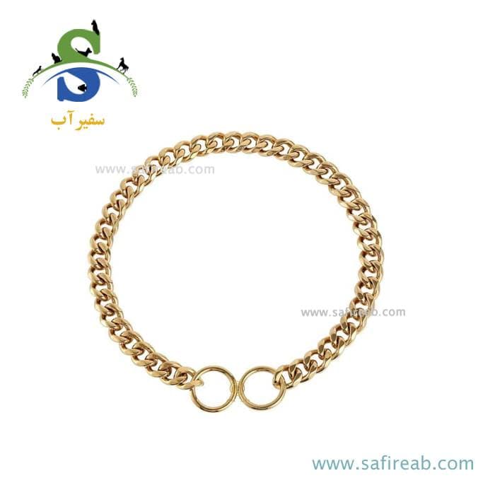 قلاده گردنی سگ مدل چوک چاین طلایی (سایز L ، M)