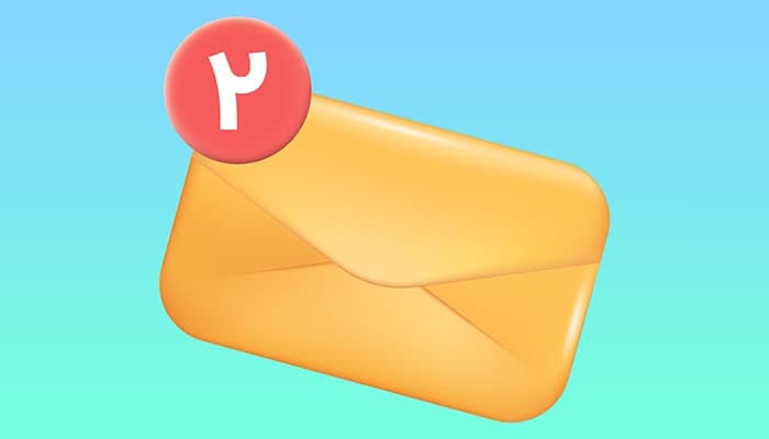 فایل لایه باز رندر سه بعدی پاکت ایمیل و نوتیفیکیشن