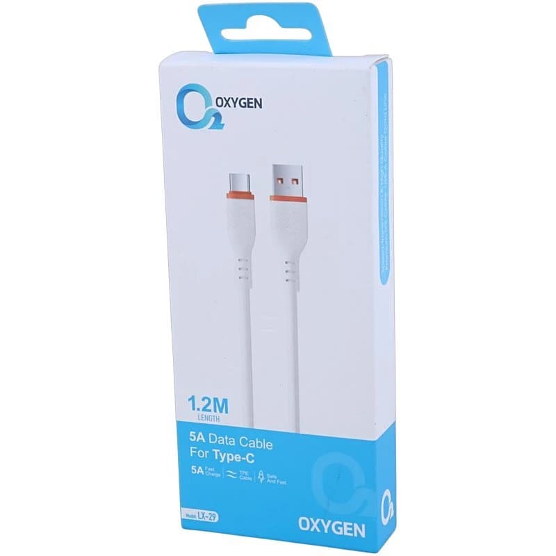 کابل تایپ سی فست شارژ 5 آمپر اکسیژن LX-29 طول 1.2 متر — تصویر ۸