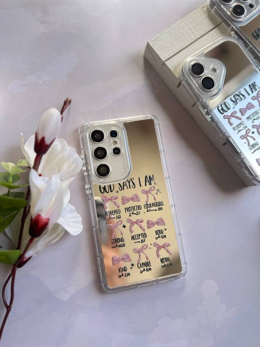 قاب آینه ای طرح پاپیون Hope گوشی آیفون 16 پرو — تصویر ۲