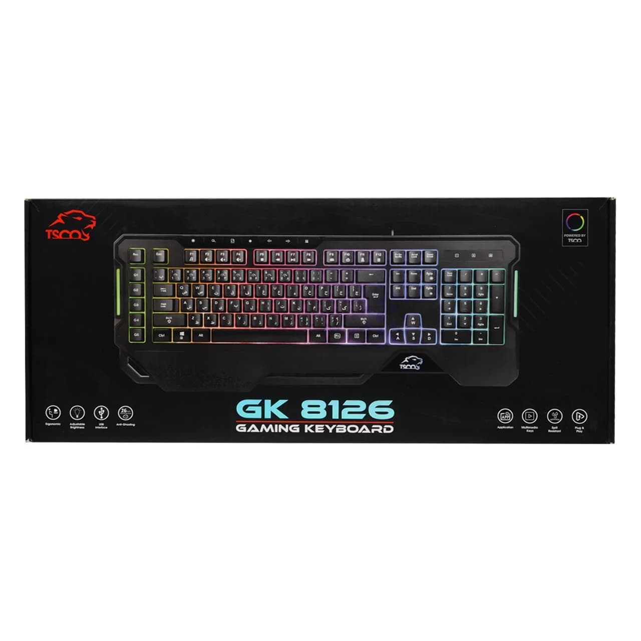 کیبورد باسیم گیمینگ Tsco مدل GK 8126 – مشکی — تصویر ۵