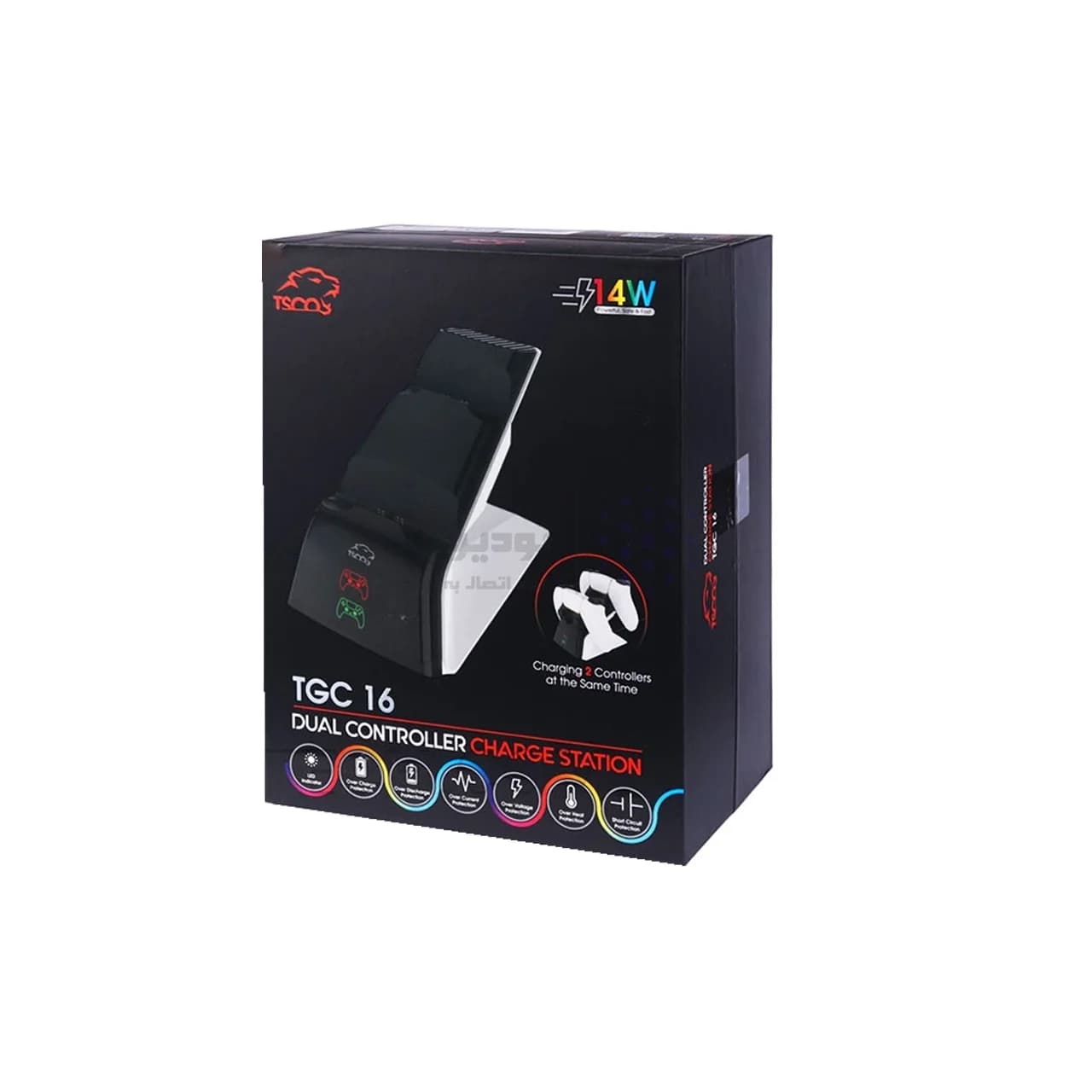 استند و شارژر دسته بازی TSCO PS5 مدل TGC16 – مشکی سفید (گارانتی 18 ماهه تسکو) — تصویر ۴