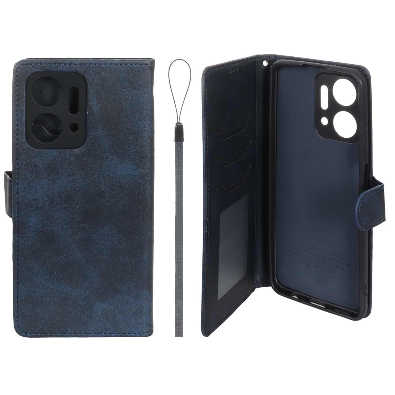 کیف موبایل مگنتی درجه یک داخل خز MNC Plus مدل Honor X7a – سرمه ای