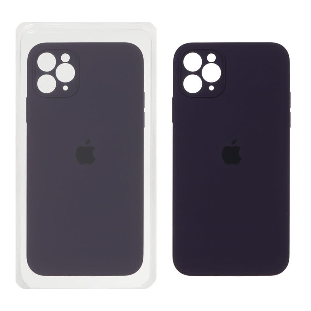 قاب سیلیکونی پاک کنی اورجینال ++A مدل Apple iPhone 11 Pro Max – بادمجانی (پک دار) — تصویر ۲