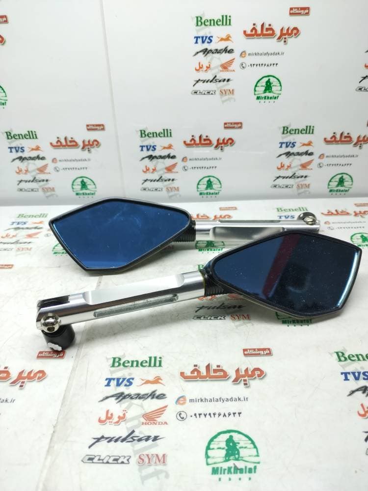 اینه (آینه) cnc رنتال اسپرت بلند سفید نقره ای