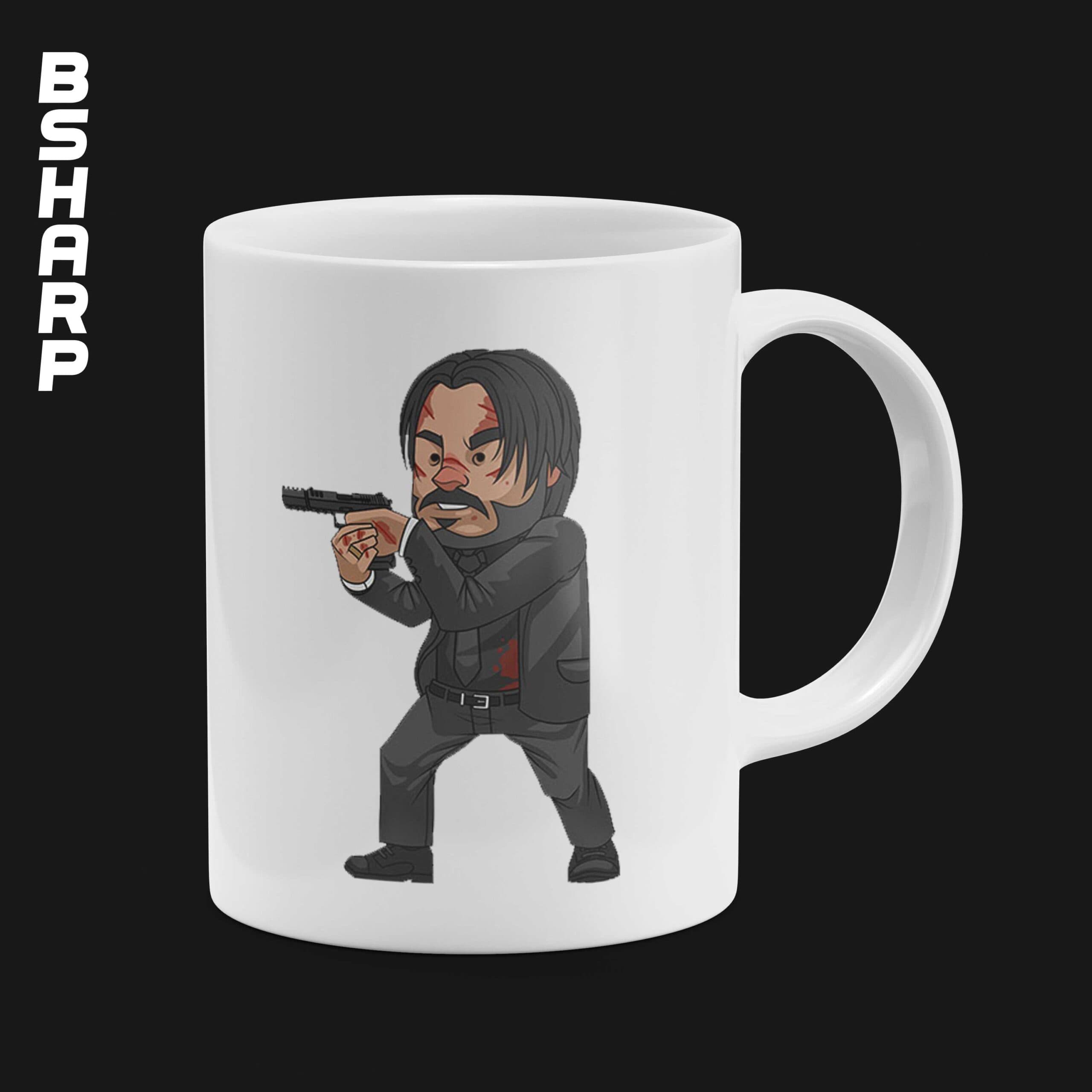 ماگ John Wick طرح جان ویک کارتونی 3