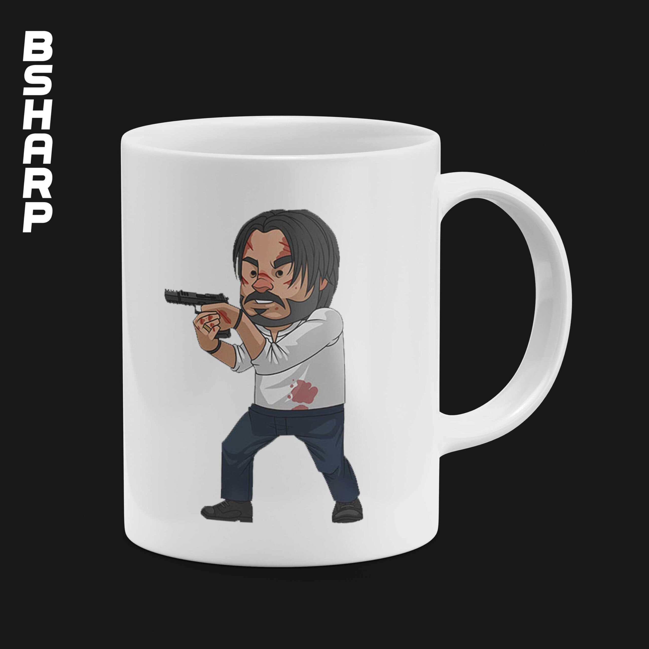 ماگ John Wick طرح جان ویک کارتونی 2