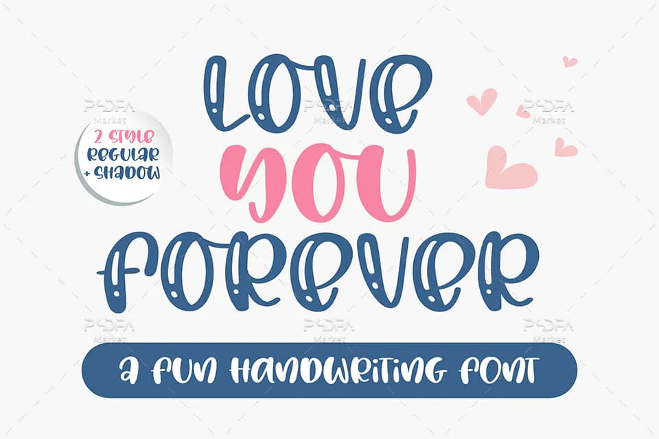 فونت رمانتیک و عاشقانه فانتزی Love You Forever