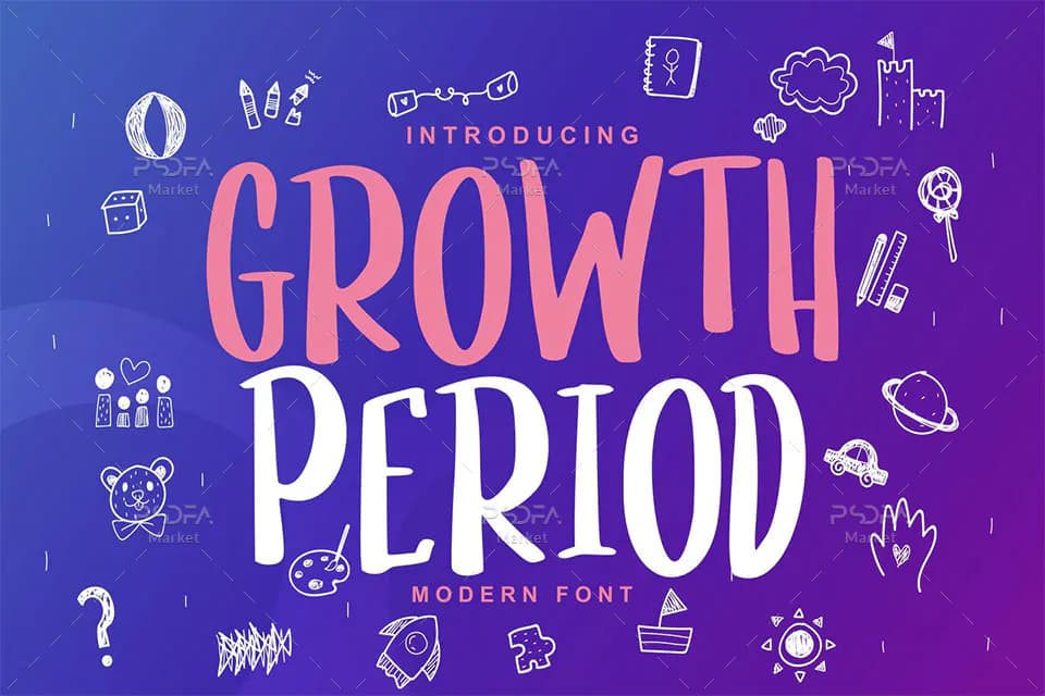 فونت مدرن کودکانه و کارتونی Growth Period