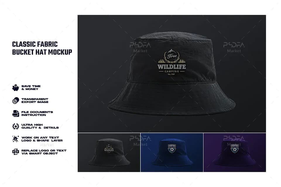 موکاپ کلاه سطلی کلاسیک Classic Bucket Hat Mockup