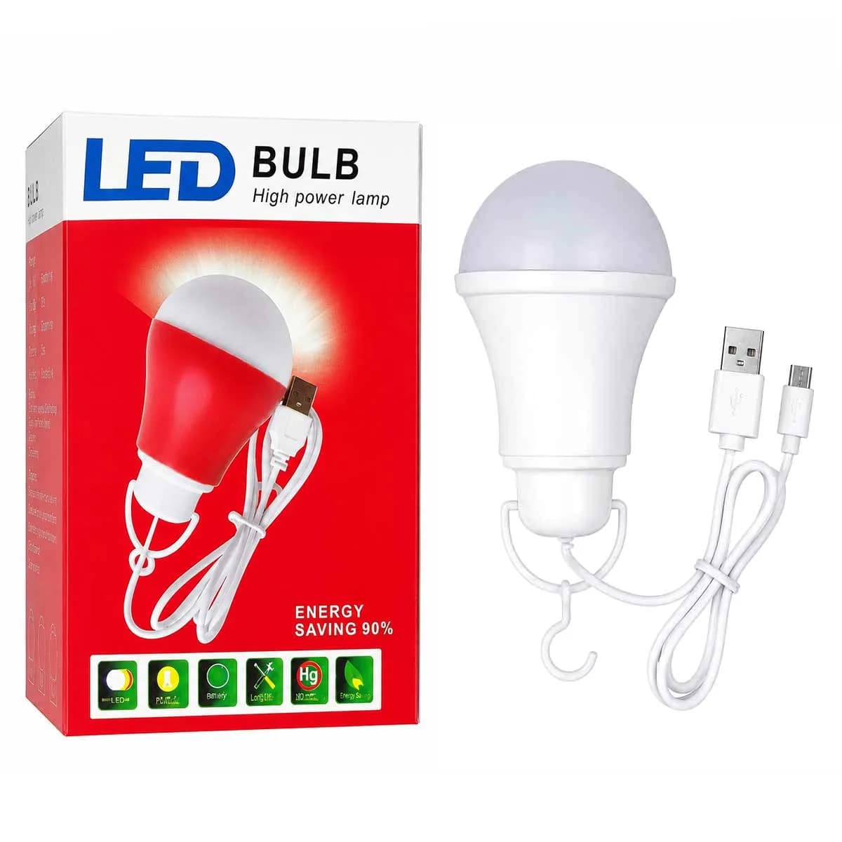 لامپ حبابی دو پورت Type C + USB