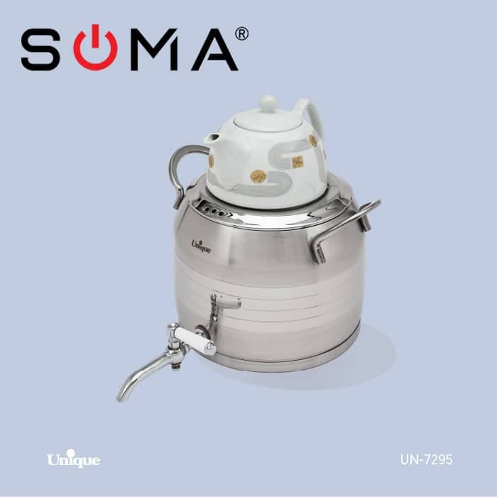 کتری قوری شیر دار استیل یونیک 5 لیتر un-7295 دسته استیل «ارسال رایگان»