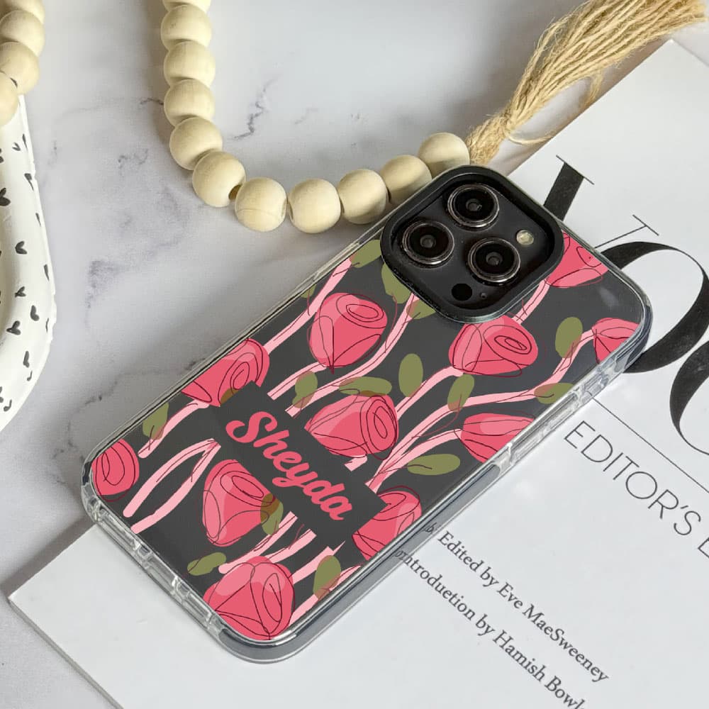 قاب شفاف چاپی سفارشی به اسم دلخواه (کد 0420) مدل Rose مناسب برای گوشی موبایل شیائومی ردمی Xiaomi Redmi Note 8 / Note 8 Pro / Note 9 / Note 9S / Note 9 Pro / Note 10 Pro / Note 10 Pro Max / Note 11S /