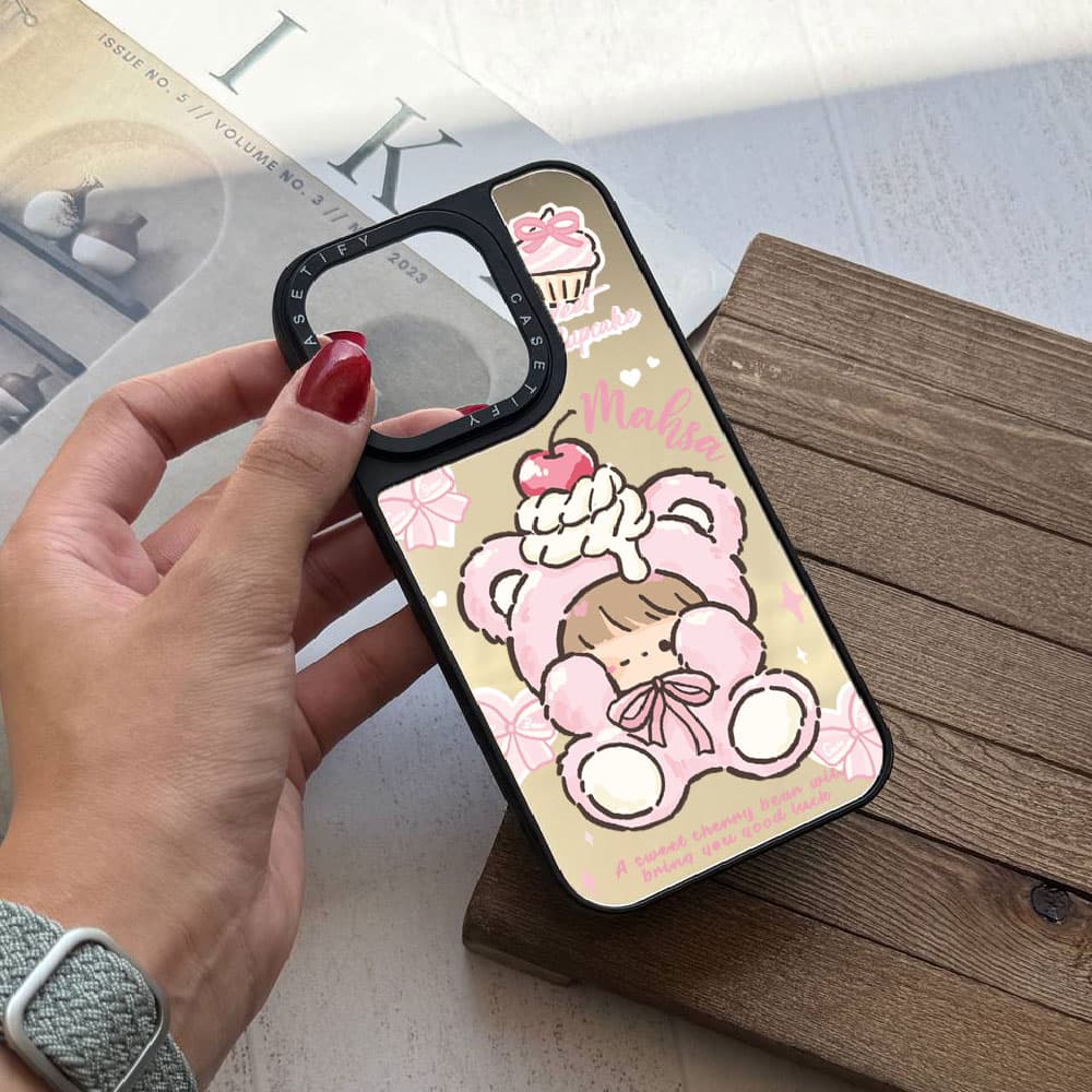 قاب آینه ای چاپی سفارشی به اسم دلخواه (کد 0424) طرح sweet cupcake مناسب برای گوشی موبایل شیائومی ردمی Xiaomi Redmi Note 8 / Note 8 Pro / Note 9S / Note 9 Pro / Note 10 Pro / Note 10 Pro Max / Note 11S — تصویر ۵