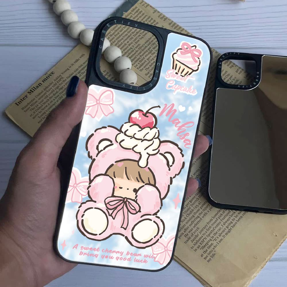 قاب آینه ای چاپی سفارشی به اسم دلخواه (کد 0424) طرح sweet cupcake مناسب برای گوشی موبایل شیائومی ردمی Xiaomi Redmi Note 8 / Note 8 Pro / Note 9S / Note 9 Pro / Note 10 Pro / Note 10 Pro Max / Note 11S — تصویر ۶