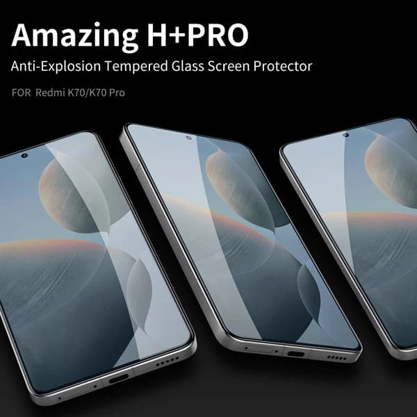 محافظ صفحه نمایش شیشه ای Xiaomi Redmi Note 14 مارک نیلکین مدل H+Pro — تصویر ۲