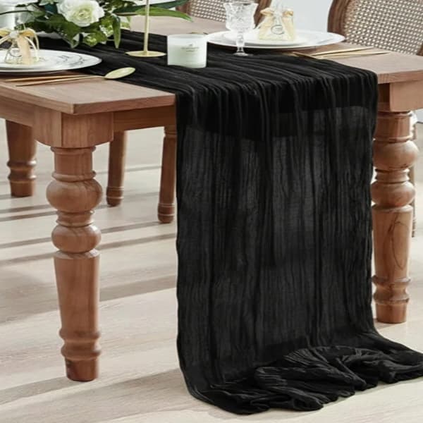 رانر رومیزی 90 × 300 سانتی متر کامیز مدل Bohem مشکی